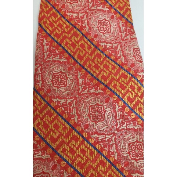 Aristo-Craft‎ Vintage Ruby Red And Gold Geometric Necktie Tie Men's 58" - Picture 3 of 3